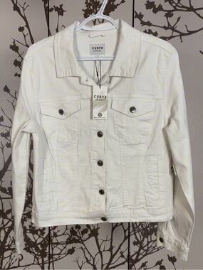 CURVE APPEAL White Jean Jacket NWT, Large